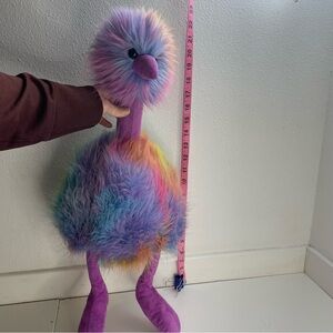 RETIRED Jellycat Large 21” Rainbow Pom Pom Ostrich Plush size in excellent